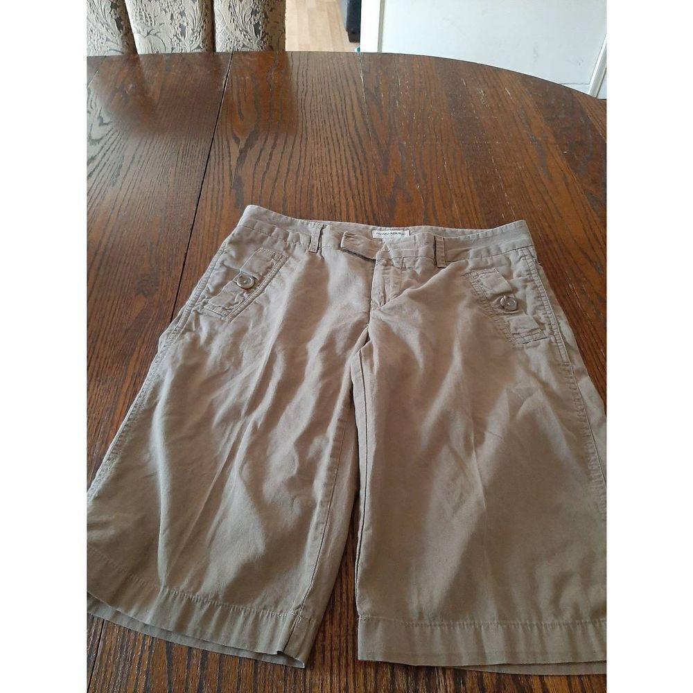 Size 4 Banana Republic Brown Flat Front Pleated Leg Cotton Casual Shorts Pockets